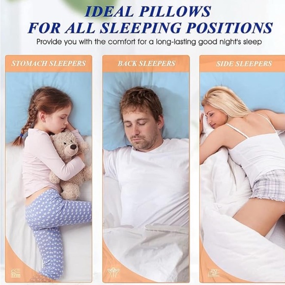 MZOIMZO BED PILLOWS 2 COOLING PILLOWS, SIDE,STOMACH,AND BACK SLEEPERS BRAND NEW - Picture 14 of 16